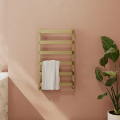 Toasty Balance Brushed Brass Heated Towel Rail