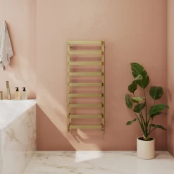 Toasty Balance Brushed Brass Heated Towel Rail