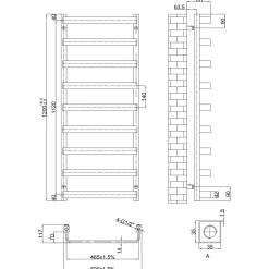 Toasty Balance Brushed Brass Heated Towel Rail