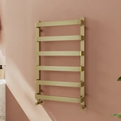 Toasty Balance Brushed Brass Heated Towel Rail