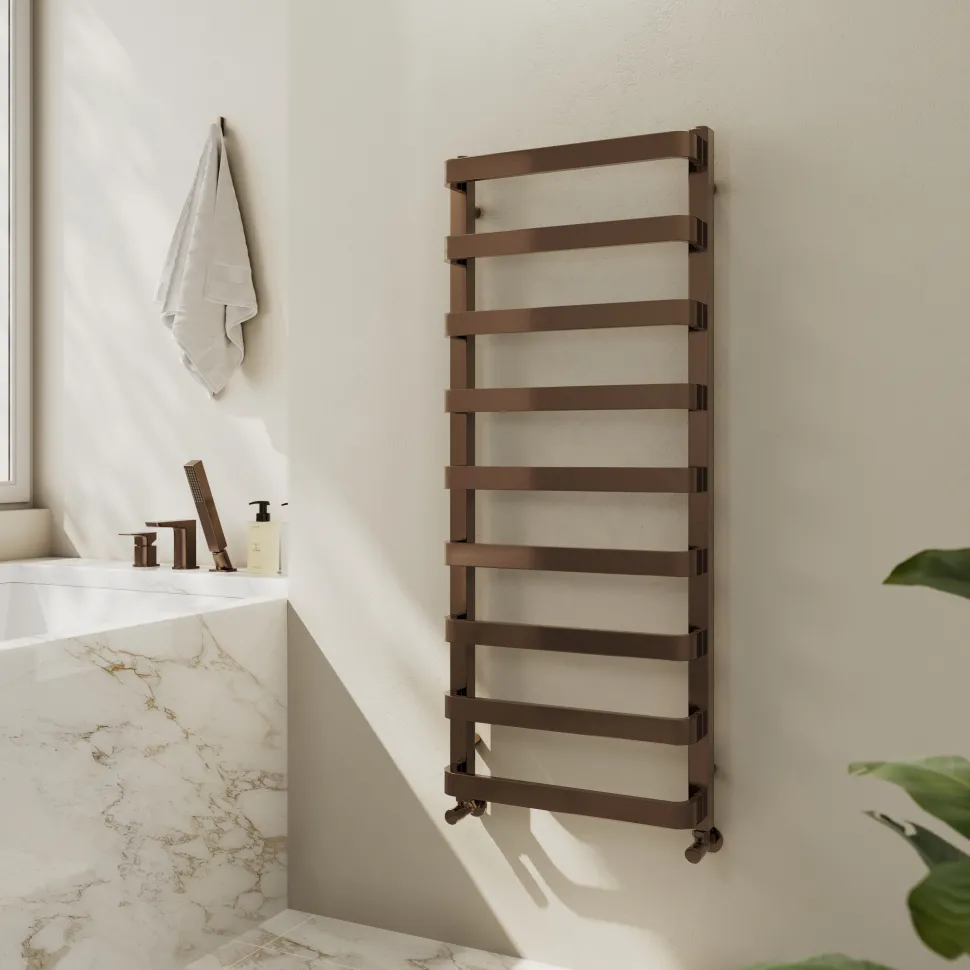 Toasty Balance Brushed Bronze Heated Towel Rail