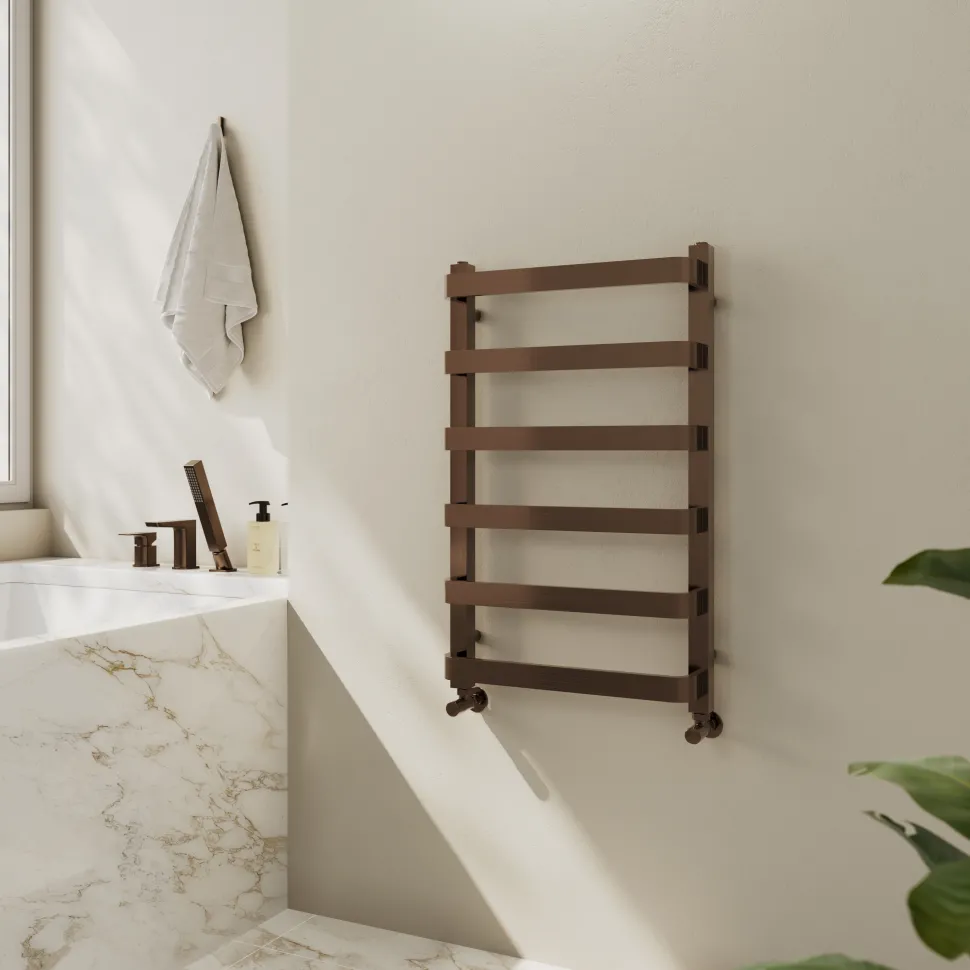 Toasty Balance Brushed Bronze Heated Towel Rail