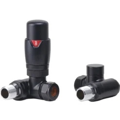 Toasty Black Dual Fuel Corner Radiator Valves