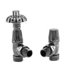 Toasty Black Nickel Traditional Metal Handle Angled Thermostatic Radiator Valve