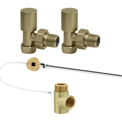 Toasty Brushed Brass Dual Fuel Kit With Digital Element, Valves And T-Piece