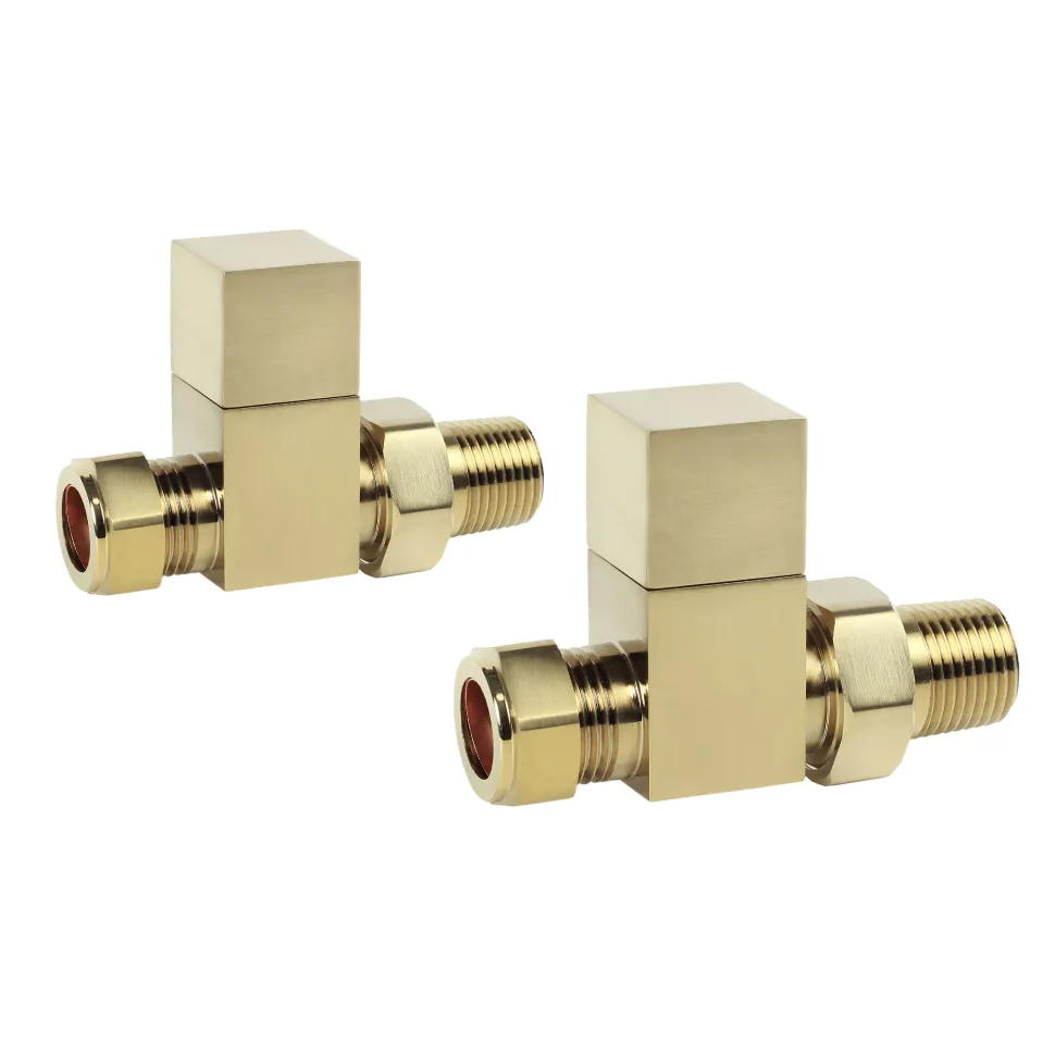 Toasty Brushed Brass Square Manual Valve