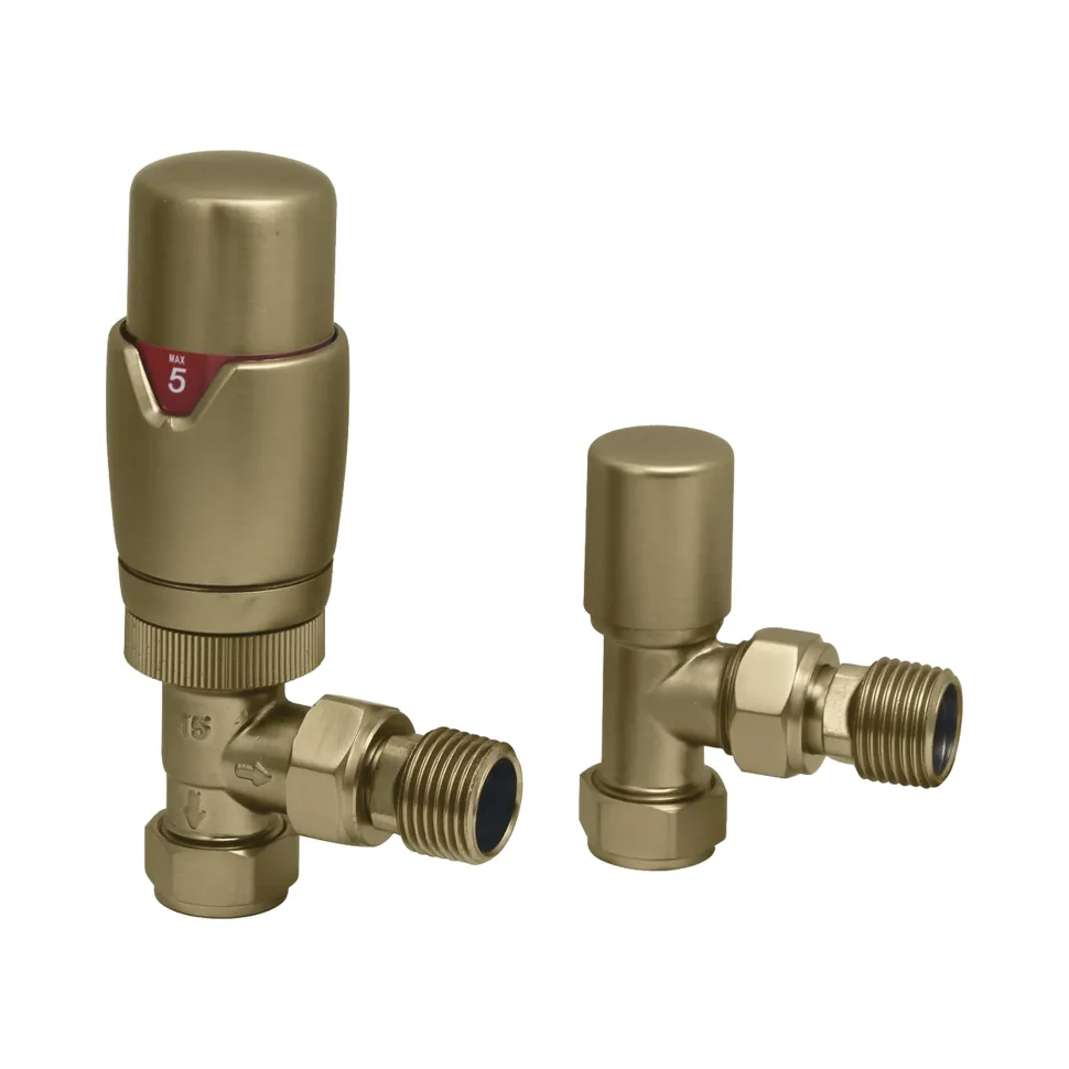 Toasty Brushed Brass Thermostatic Radiator Valves