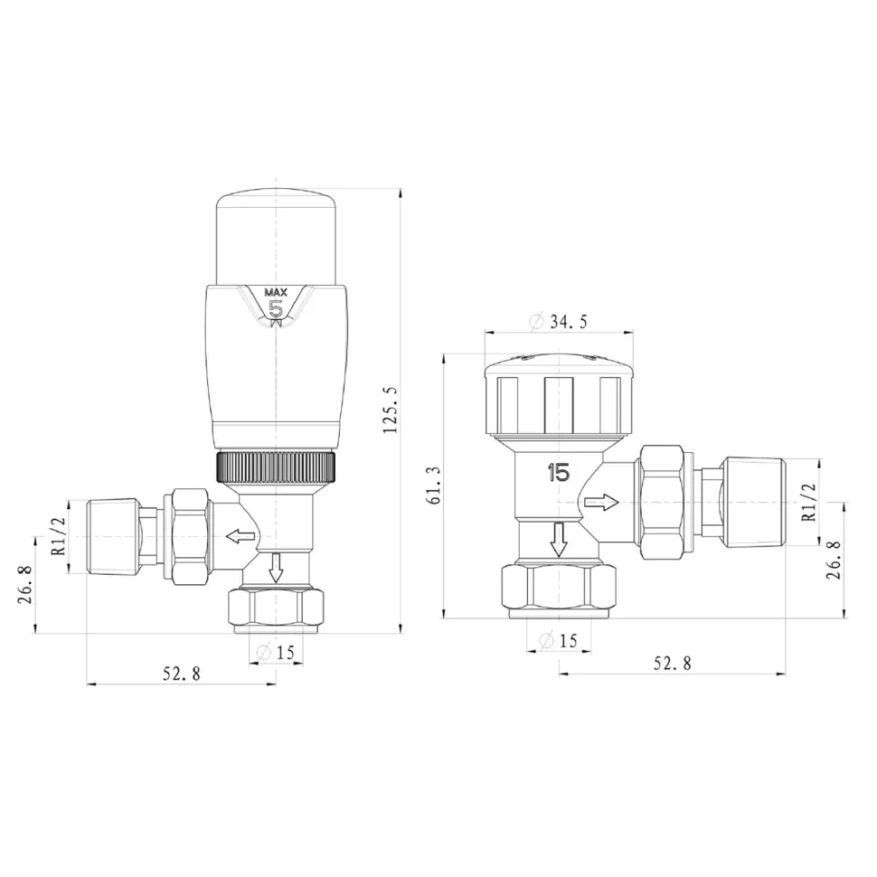 Toasty Brushed Brass Thermostatic Radiator Valves