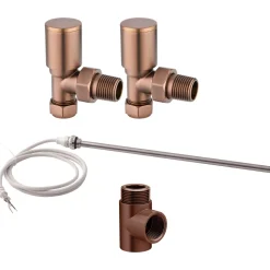 Toasty Brushed Bronze Dual Fuel Kit With Manual Element, Valves And T-Piece