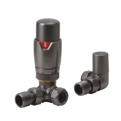 Toasty Brushed Gunmetal Thermostatic Radiator Valves