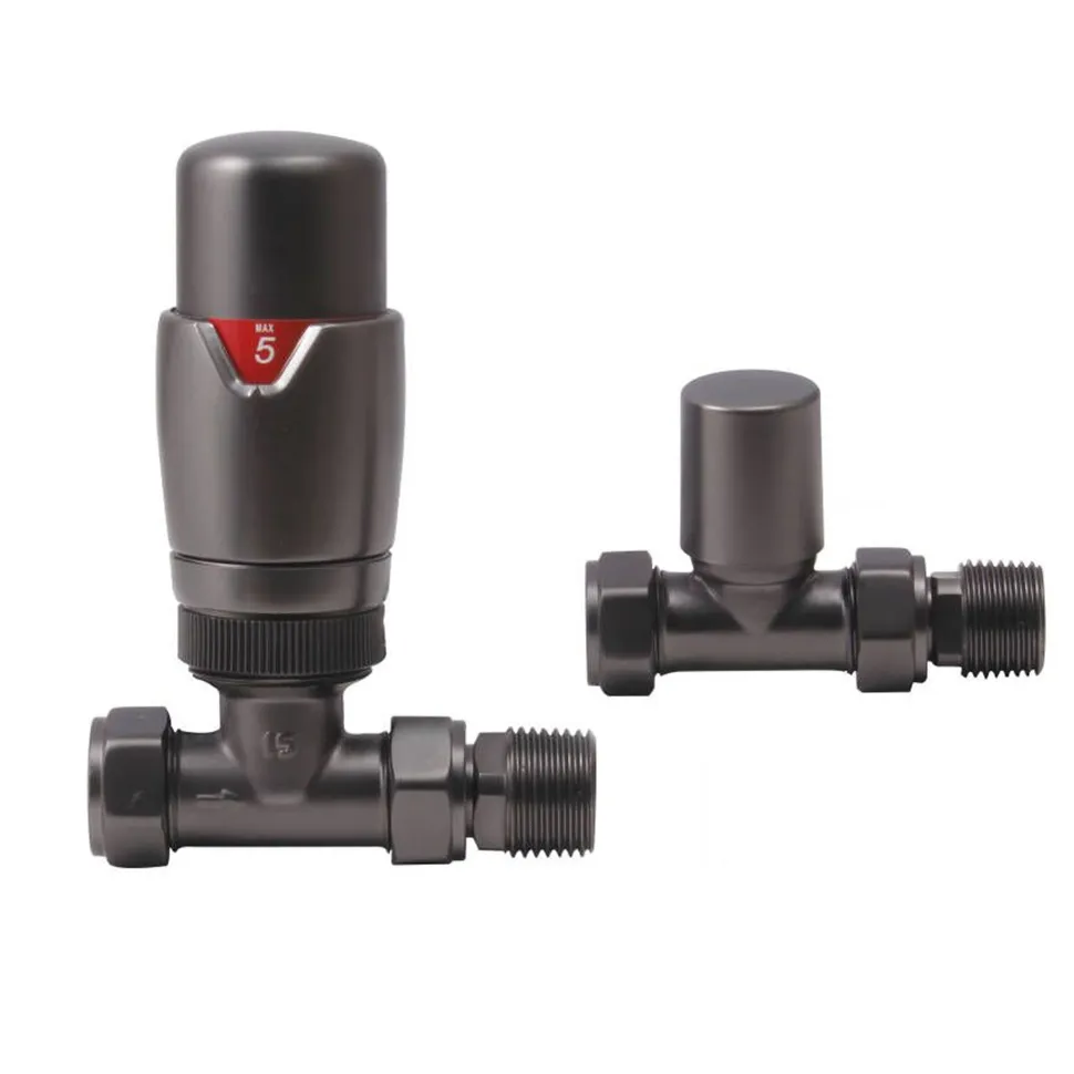 Toasty Brushed Gunmetal Thermostatic Radiator Valves