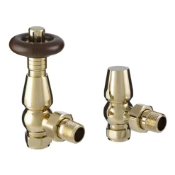Toasty Chelsea Polished Brass Angled Thermostatic Radiator Valve
