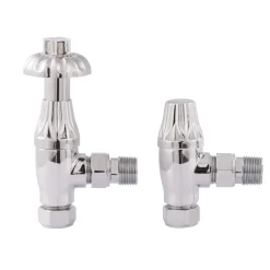Toasty Chrome Traditional Metal Handle Angled Thermostatic Radiator Valve