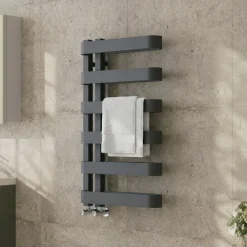 Toasty Cocoon Anthracite Heated Towel Rail - 850 x 500mm