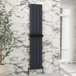 Toasty Drift Anthracite Vertical Aluminium Radiator - 1800 x 375mm