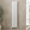 Toasty Drift White Vertical Aluminium Radiator - 1800 x 375mm