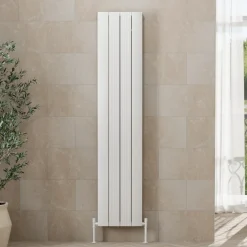 Toasty Drift White Vertical Aluminium Radiator - 1800 x 375mm