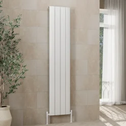 Toasty Drift White Vertical Aluminium Radiator - 1800 x 375mm