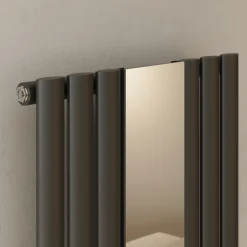 Toasty Echo Anthracite Grey Oval Single Panel Vertical Mirror Radiator - 1800 x 500mm