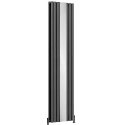 Toasty Echo Anthracite Grey Oval Double Panel Vertical Mirror Radiator - 1800 x 500mm