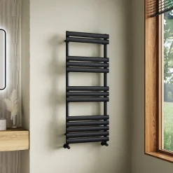 Toasty Eden Matt Black Heated Towel Rail