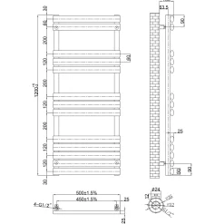 Toasty Eden Matt Black Heated Towel Rail