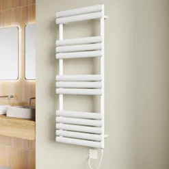 Toasty Eden Matt White Electric Heated Towel Rail with Heating Element
