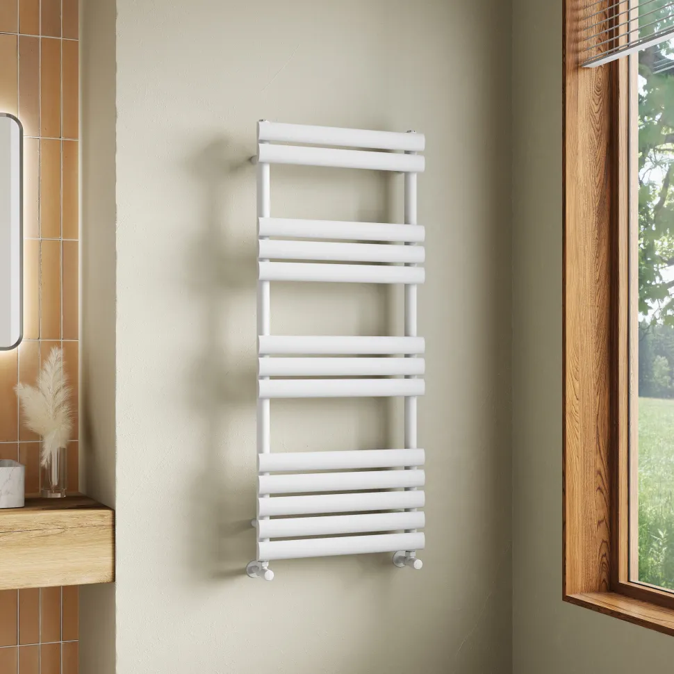 Toasty Eden Matt White Heated Towel Rail