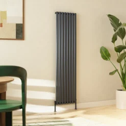 Toasty Ember Anthracite Oval Panel Vertical Radiator