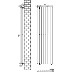 Toasty Ember Anthracite Oval Panel Vertical Radiator