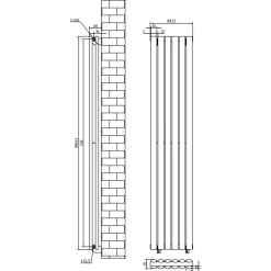 Toasty Ember Anthracite Oval Panel Vertical Radiator