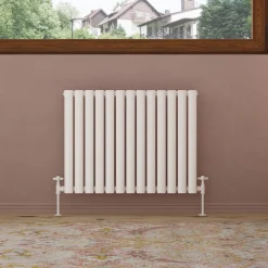 Toasty Ember White Oval Panel Horizontal Radiator