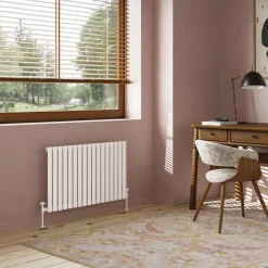 Toasty Ember White Oval Panel Horizontal Radiator