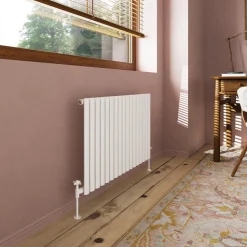 Toasty Ember White Oval Panel Horizontal Radiator