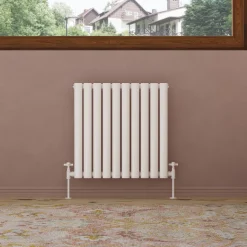 Toasty Ember White Oval Panel Horizontal Radiator