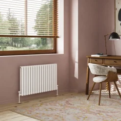 Toasty Ember White Oval Panel Horizontal Radiator