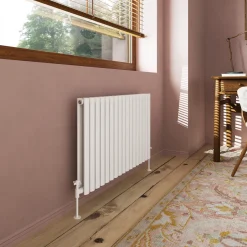 Toasty Ember White Oval Panel Horizontal Radiator