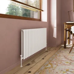 Toasty Ember White Oval Panel Horizontal Radiator