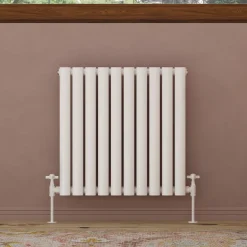 Toasty Ember White Oval Panel Horizontal Radiator