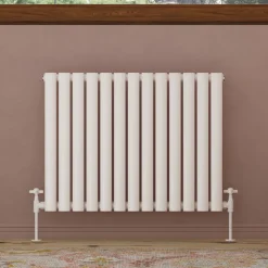 Toasty Ember White Oval Panel Horizontal Radiator
