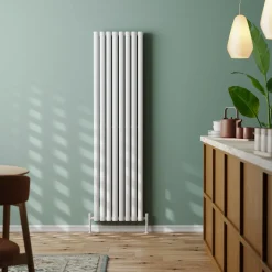 Toasty Ember White Oval Panel Vertical Radiator