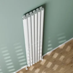 Toasty Ember White Oval Panel Vertical Radiator