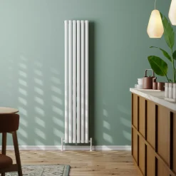 Toasty Ember White Oval Panel Vertical Radiator