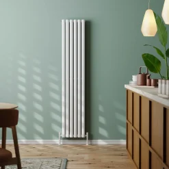Toasty Ember White Oval Panel Vertical Radiator