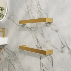 Toasty Flare Brushed Brass Electric Heated Towel Rail