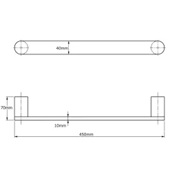 Toasty Flare Brushed Brass Electric Heated Towel Rail
