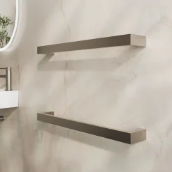 Toasty Flare Brushed Stainless Steel Electric Heated Towel Rail