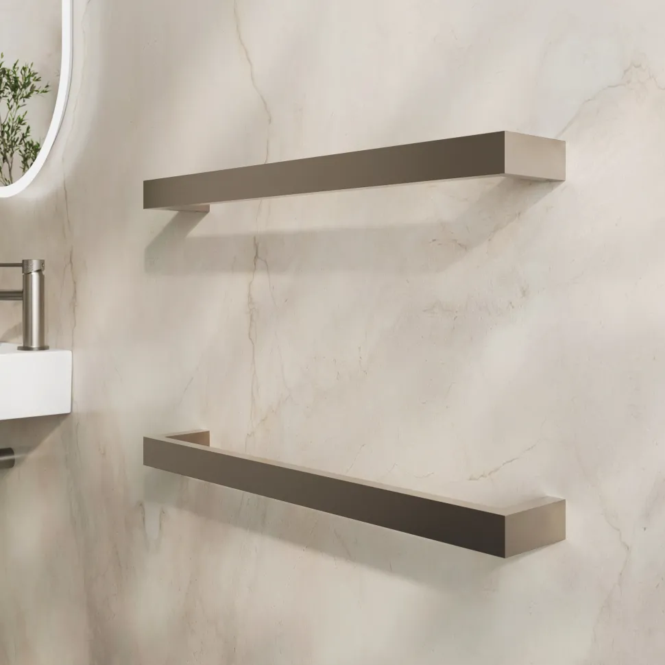 Toasty Flare Brushed Stainless Steel Electric Heated Towel Rail