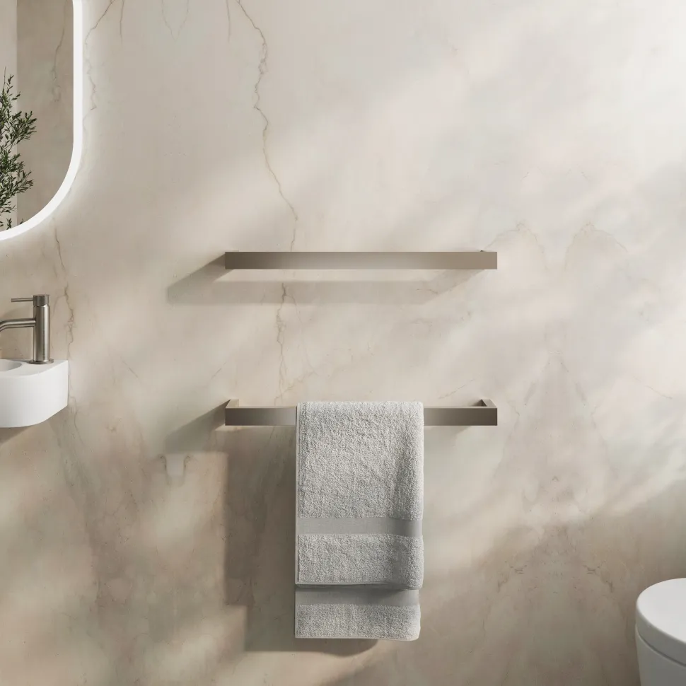 Toasty Flare Brushed Stainless Steel Electric Heated Towel Rail