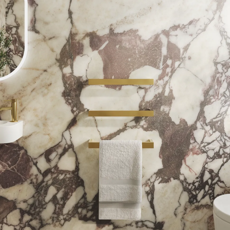 Toasty Flare Polished Brass Electric Heated Towel Rail